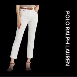 POLO RALPH LAUREN Kelly Cropped White Jeans, Size 4.